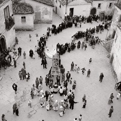 Procession de flagellants, Albano di Lucania, Potenza, Basilicate, Italie (photo n/b) - Unbekannt