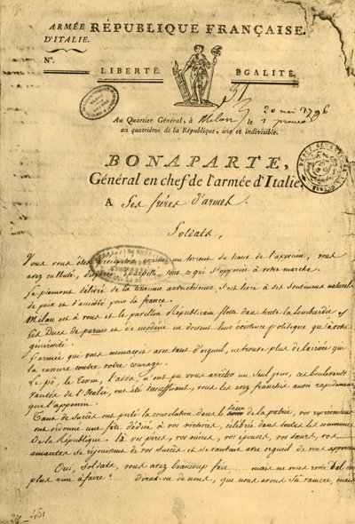 Proclamation de Napoléon à ses frères d