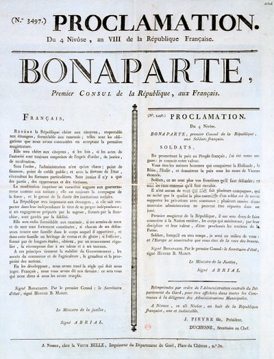 Proclamation de Napoléon comme 1er Consul, 19ème siècle - Unbekannt
