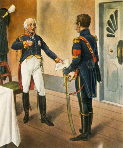 Général prussien Courbière, commandant de Graudenz, et émissaire français Savary, 1807, 1936 - Unbekannt