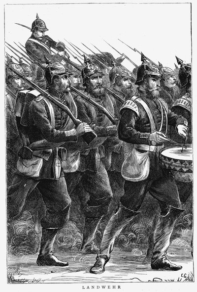 Soldats prussiens en marche, Guerre franco-prussienne - Unbekannt