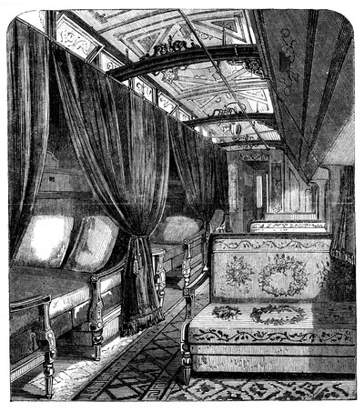 Wagon-lit Pullman sur le chemin de fer Union Pacific, vers 1869 - Unbekannt