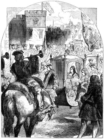 Dernière progression de la reine Anne 1665-1714 vers la Chambre du Parlement, Westminster, Londres, 19e siècle - Unbekannt