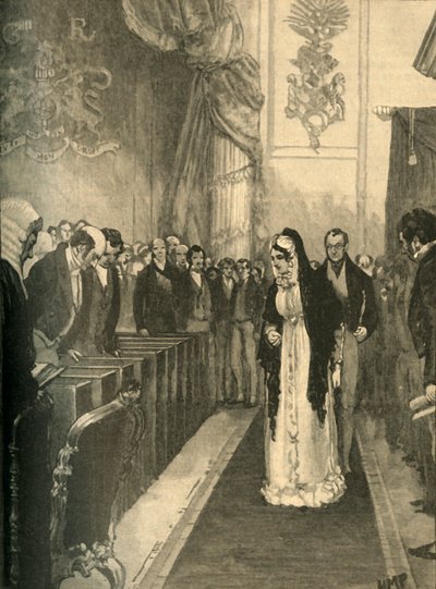 La reine Caroline entrant à la Chambre des Lords pendant son procès, Westminster, Londres, 1820 - Unbekannt