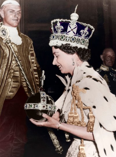 Reine Elizabeth II retournant au palais de Buckingham après son couronnement, 1953 - Unbekannt