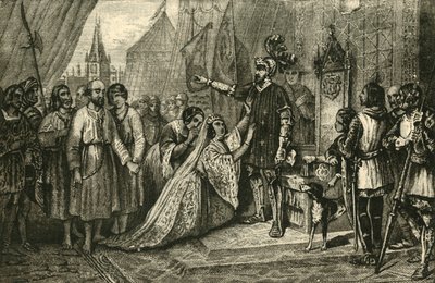 La reine Philippa intercédant pour les citoyens de Calais, 1347, 1890 - Unbekannt