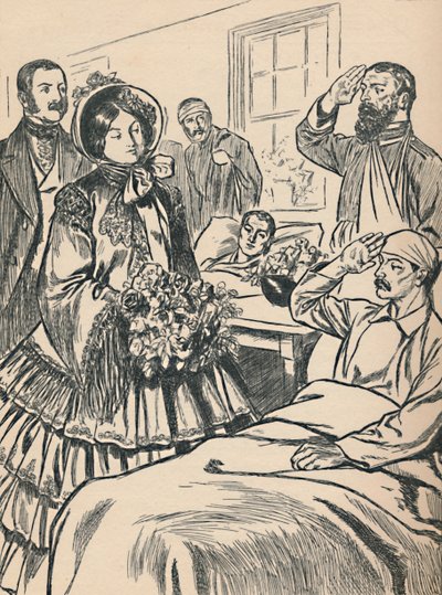 La reine Victoria rend visite à ses soldats blessés - Unbekannt