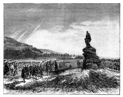 La reine Victoria dévoilant une statue du prince Albert à Balmoral, Écosse, 1860s - Unbekannt
