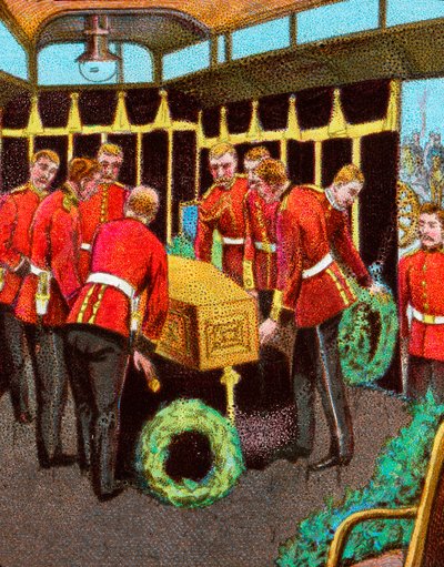 Le cercueil de la reine Victoria à bord du train royal en route pour ses funérailles depuis la gare de Gosport - Unbekannt