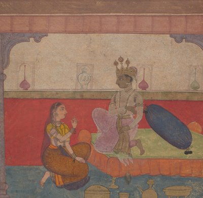 Radha parle à Krishna: Page du Breviaire des Amants de Boston Rasikapriya, vers 1610 - Unbekannt