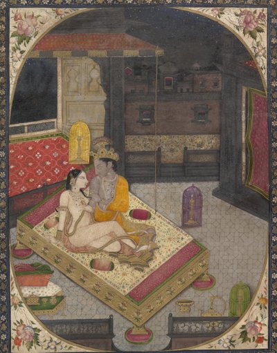 Radha et Krishna sur un lit la nuit - Unbekannt