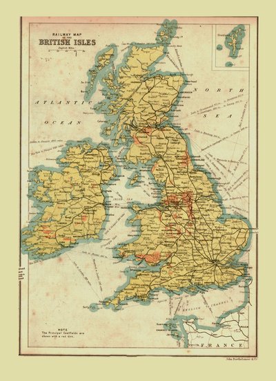 Carte ferroviaire des îles britanniques, 1902 - Unbekannt