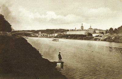 Pont ferroviaire et couvent de Novodievitchi, couvent des nouvelles jeunes filles, Moscou, Russie, années 1910 - Unbekannt