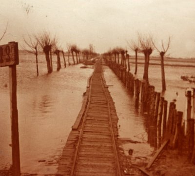 Ligne de chemin de fer, Nieuwpoort, Flandre, Belgique, vers 1914-1918 - Unbekannt