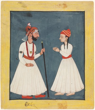 Raja Shamsher Sen avec un jeune homme, 1760-70 - Unbekannt