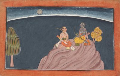 Rama et Lakshmana sur le mont Pavarasana: Folio de la série Shangri Ramayana, vers 1690-1710 - Unbekannt
