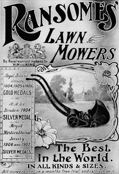 Publicité pour les tondeuses à gazon Ransomes, 1908 - Unbekannt