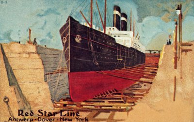 Paquebot Red Star en cale sèche pour réparation, vers 1905 - Unbekannt