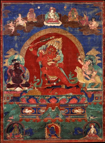 Yamari rouge flanqué de Virupa et Dombi Heruka - Unbekannt