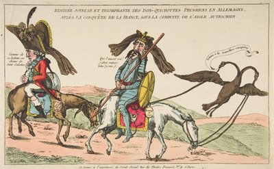Rentrée joyeuse et triomphale des Don-Quichottes prussiens en Allemagne, après la conquête..., vers 1792 - Unbekannt