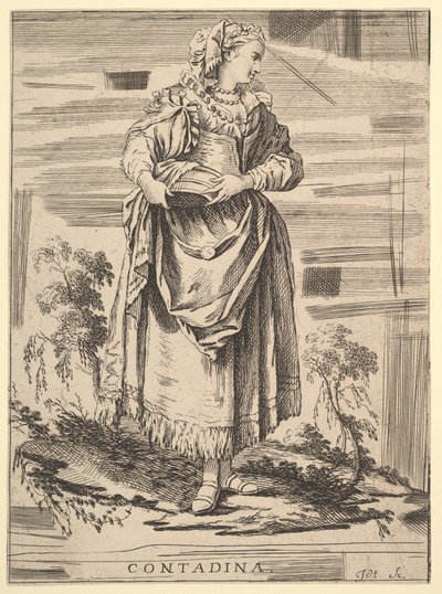 Copie inversée de Contadina, Recueil de diverses figures étrangères inventées par F...., XVIIIe siècle - Unbekannt