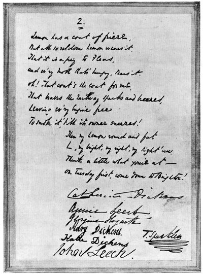 Lettre rimée de Charles Dickens à Mark Lemon, milieu du 19ème siècle, 1901 - Unbekannt