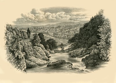Scène de rivière à Pont-Y-Cyffing, vers 1890 - Unbekannt