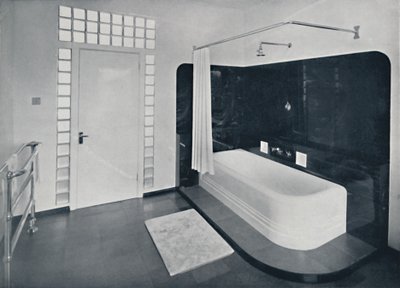 Robin Byng - Salle de bain à Grosvenor Square, Londres, montrant les blocs de verre Insulight fabriqués par Pilk - Unbekannt