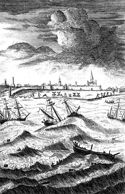 Robinson Crusoé naufragé à Yarmouth, vers 1719 - Unbekannt