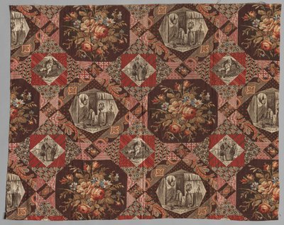 Textile imprimé au rouleau, XIXe siècle - Unbekannt