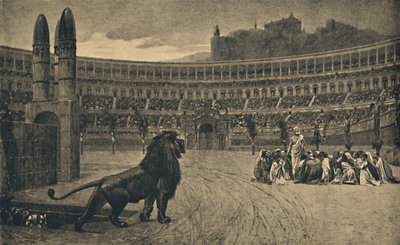 Rome - Circus Maximus - Dernière prière des chrétiens jetés aux animaux sauvages, 1910 - Unbekannt