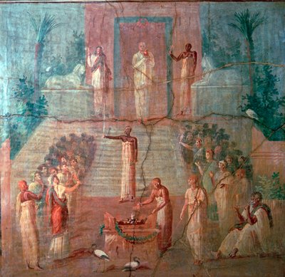 Peinture murale romaine de prêtres d