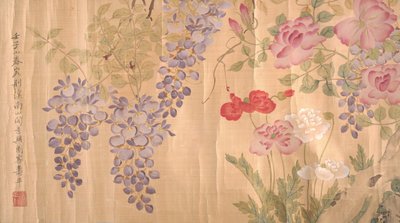 Roses et glycine, probablement 18ème-19ème siècle - Unbekannt