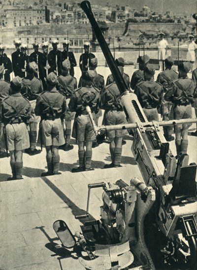 Marines royaux lors du défilé célébrant la défense réussie de Malte, Seconde Guerre mondiale, 1943-1944 - Unbekannt