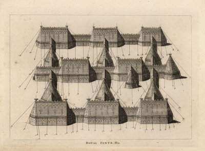 Tentes royales dressées pour la rencontre du roi Henri VIII et du roi François Ier de France près d