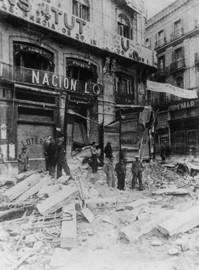Décombres dans la rue principale, Palma, Majorque, Espagne, guerre civile espagnole, vers 1936 - Unbekannt