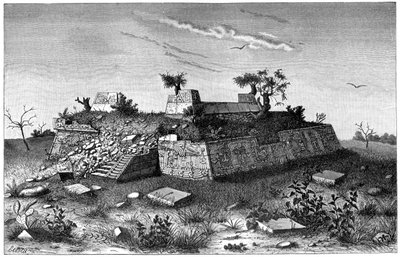 Ruines des marches de la pyramide de Xochicalco, Mexique, 1901 - Unbekannt