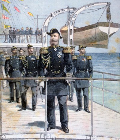 Amiral russe Avellan à bord du croiseur Empereur Nicolas Ier, 1893 - Unbekannt