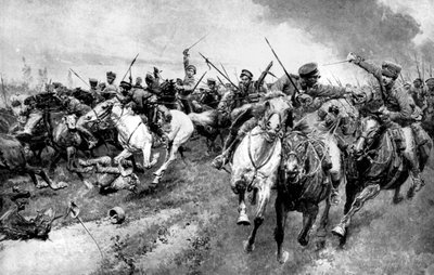 Cosaques russes attaquant l