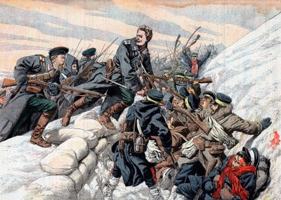 Attaque russe sur les tranchées japonaises, guerre russo-japonaise - Unbekannt
