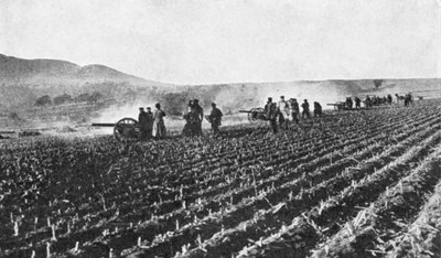 Artillerie de campagne russe dans le champ de millet, guerre russo-japonaise - Unbekannt
