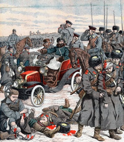 Général russe dirigeant la campagne depuis sa voiture, guerre russo-japonaise, 1904 - Unbekannt