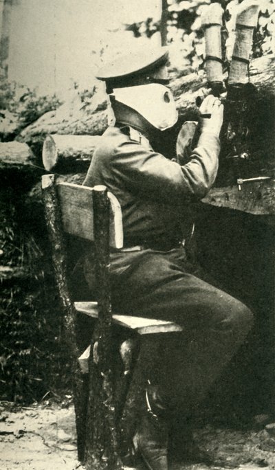 Soldat russe utilisant un fusil périscope, Première Guerre mondiale, 1914-1918 - Unbekannt