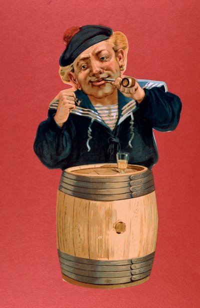 Marin fumant une pipe et buvant du rhum, 1900 - Unbekannt