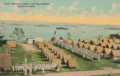 Marins en camp, station navale américaine, baie de Guantanamo, vers 1911 - Unbekannt