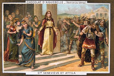 Sainte Geneviève et Attila, vers 451 après J.-C., 19ème siècle - Unbekannt