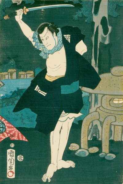 Guerrier samouraï. Peinture japonaise sur soie, dans un style japonais traditionnel - Unbekannt