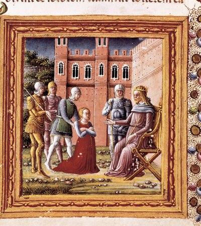 Sara présentée au Pharaon, miniature peinte par Marco Giovanni Dell