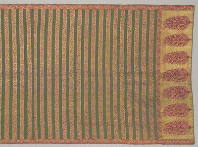 Ceinture avec flore et champ rayé, 1700s - Unbekannt