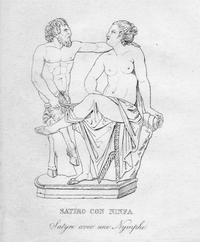 Satyre avec une nymphe, vers 1850 - Unbekannt